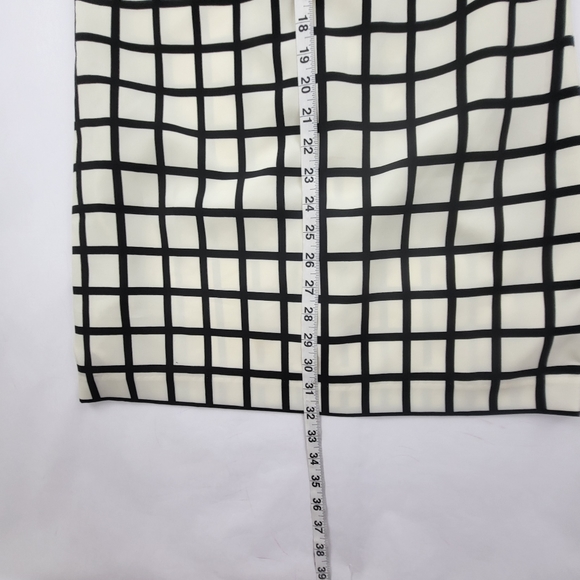 J.Crew Womens 3 Quarter Sleeve Checkered Black White Dress Size 00 Back Button - Picture 6 of 8